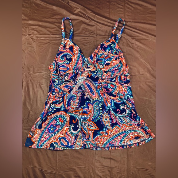 Maillot de bain femme 1 pièce tankini shorty heva ondu kaki NABAIJI